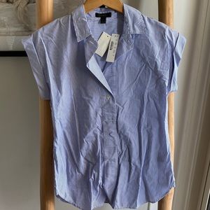 🆕 J. Crew short sleeve shirt in 0 in blue/white stripes